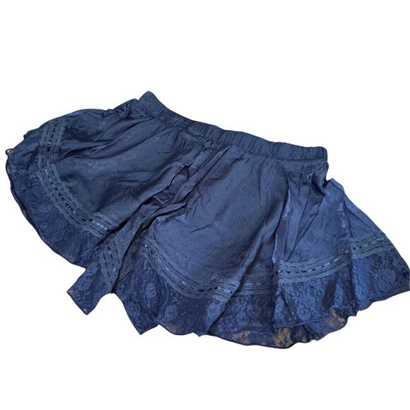 FP FREE INTIMATELY Morning Breeze Shorts Navy Blue Pajama Lounge Lace NWT Small - Picture 6 of 7